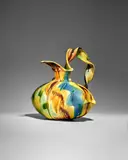 'Pillow Pitcher' by Betty Woodman, glazed earthenware, decorated in colored slips, impressed 'WOODMAN', sold Dec 2023