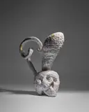 Andrew Lord, 'Skull', glazed ceramic, epoxy, gold leaf, painted mark 'AL 94'