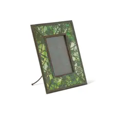 Grapevine Picture Frame by Tiffany Studios, patinated bronze, Favrile glass, sold Jul 2023