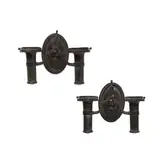 Pair of Sconces by Tiffany Studios, patinated bronze, backplates of each stamped 'TIFFANY STUDIOS NEW YORK', offered Jul 2023