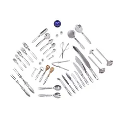 Cactus Pattern Flatware Service For Twelve by Georg Jensen, sold Jul 2023