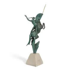 Marshall Fredericks, The Princess and the Unicorn, patinated bronze on marble base
