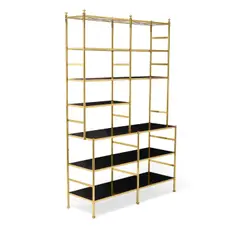 Billy Baldwin, Cole Porter Etagere, brass, lacquered wood