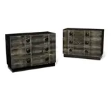 James Mont, Pair of Commodes, black cerused oak, each stamped 'James Mont design'