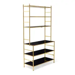 Billy Baldwin, Cole Porter Etagere, brass, lacquered wood