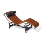 LC4 Chaise Longue by Le Corbusier, Charlotte Perriand & Pierre Jeanneret, for Cassina, leather, cow hide, chromed metal, stamped 'Le Corbusier LC/4 6588', sold Jul 2023
