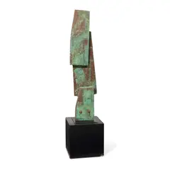 Melvin Schuler, Untitled, copper over wood, apparently unsigned, on painted wood base