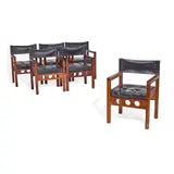 Don Shoemaker, Set of Six Dining Chairs, , cocobolo, leather, each with designer's tag