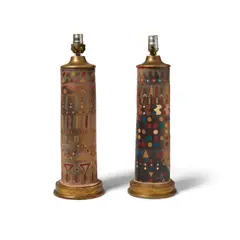 Mexican Modern, Pair of Columnar Lamps