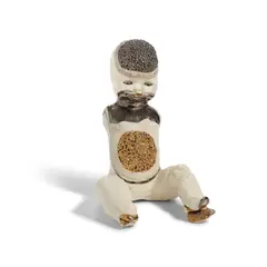 Untitled (Doll) by Michele Oka Doner, glazed porcelain, gilt porcelain, sold Jul 2023