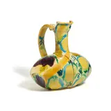 Large Pillow Pitcher by Betty Woodman, glazed earthenware, stamped 'WOODMAN' underneath handle, sold Jul 2023