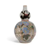 Untitled (Felix Floral Calabash) by Michael and Magdalena Frimkess, glazed stoneware, signed '4-88 Magd Mich' on the underside, sold Jul 2023