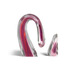 Sliced Descending Form by Harvey Littleton, blown glass, the larger element etched '© Harvey K, sold Jul 2023