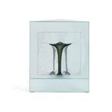 Sydney Cash, Triangular Trifold (Grey Form in White Box), slumped glass, signed and dated '© CASH 86'