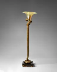 Cobra Lamp by Edgar Brandt, gilt bronze, Belgian marble, sold Jun 2023