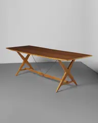 TL-2 Dining Table by Franco Albini, for Poggi, Italian walnut, cherrywood, enameled steel, offered Jun 2023