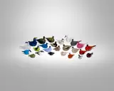 Oiva Toikka, Collection of Twenty-five Birds, for Nuutajarvi, hand-blown glass, engraved maker's marks to each