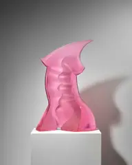 Latchezar Boyadjiev, Torso IV - Pink, cast, sandblasted and polished glass