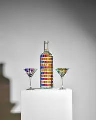 Jack Storms, Bella Vodka and Bellatini Glasses, each glass height 7in (18cm)