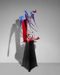 Rollin Karg, Tall Metal and Purple Glass Sculpture, Tall Metal and Purple Glass Sculpture