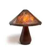 Table Lamp by Dirk Van Erp, hammered copper, mica, with open-box mark on underside of base, sold Mar 2023