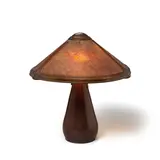 Table Lamp by Dirk Van Erp, hammered copper, mica, with open-box San Francisco mark on underside, sold Mar 2023