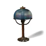 Bamboo Desk Lamp by Tiffany Studios, patinated bronze, damascene glass shade, sold Mar 2023