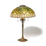 Acorn Table Lamp by Tiffany Studios, patinated bronze, leaded glass, sold Mar 2023