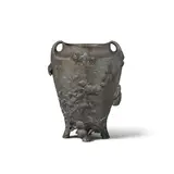 French Art Nouveau, Sculptural Vase, pewter, stamped 'R 846' and with Siot foundry mark on underside