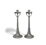 Kayserzinn, Pair of Candelabra, pewter, each stamped 'KAYSERZINN 44 27' on underside
