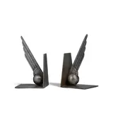 Edgar Brandt, Pair of Aviation Bookends, patinated wrought iron, each stamped 'E Brandt'