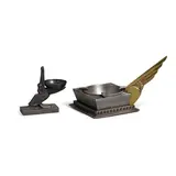 Edgar Brandt, Aviation and Pelican Ashtrays, patinated wrought iron, both stamped 'E BRANDT'