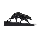 Maurice Prost, Panther, patinated bronze, black marble base, etched 'M