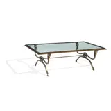 Modern Neoclassical, Equestrian Coffee Table, patinated bronze, glass