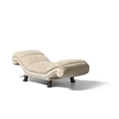 Otto Schulz, Swedish Grace Period Chaise Longue, upholstery, carved stained oak, brass