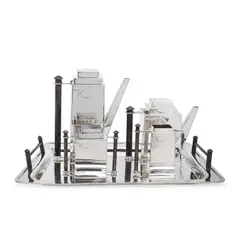 Louis W. Rice, Highly Rare Five Piece Skyscraper Tea and Coffee Service