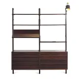 Paul McCobb, Wall Unit, mahogany and enameled metal