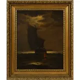 James Gale Tyler, Sailboat Under Moonlight