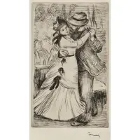 Pierre-Auguste Renoir, La Danse a la Campagne, 2e planche (Dance in the Country, second state), circa 1890, Soft-ground etching on wove paper