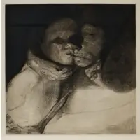 Käthe Kollwitz, Tod, Mutter & Kind (Death, Mother & Child), 1910, Etching and aquatint