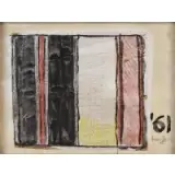 Tano Festa, Untitled (Color Bars), 1961, Mixed media collage on paper