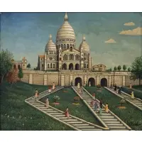 Emile Blondel, Le Scare Coeur de Momotarie (Momotarie's Scare-Coeur, Paris), 1957, Oil on canvas