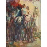 Anthony Toney, Riders Up, 1962, Oil on canvas