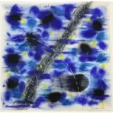 Despo Magoni, Abstract Color Field (Blue, Black + Yellow), 2002, Mixed media