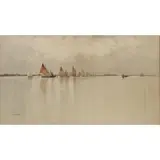 Francis Hopkinson Smith, Sailing off Venice, Watercolor