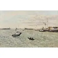 Gaston Sebire, Remorqueurs au Havre (Tugboats in the Harbor), Oil on canvas