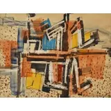 Vaclav Vytlacil, Untitled (Geometric Color Abstraction), 1958, Mixed media on paper