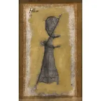 Salvatore Emblema, Untitled (Figure with Yellow Background), 1964