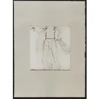 Joseph Beuys, Taucherin (The Female Diver) [from Suite Zirkukationszeit- 'Circulation Time'], Etching on thin paper, mounted on grey laid paper