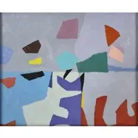 Richard Crist, Arrangement with Horizon, Oil on canvas